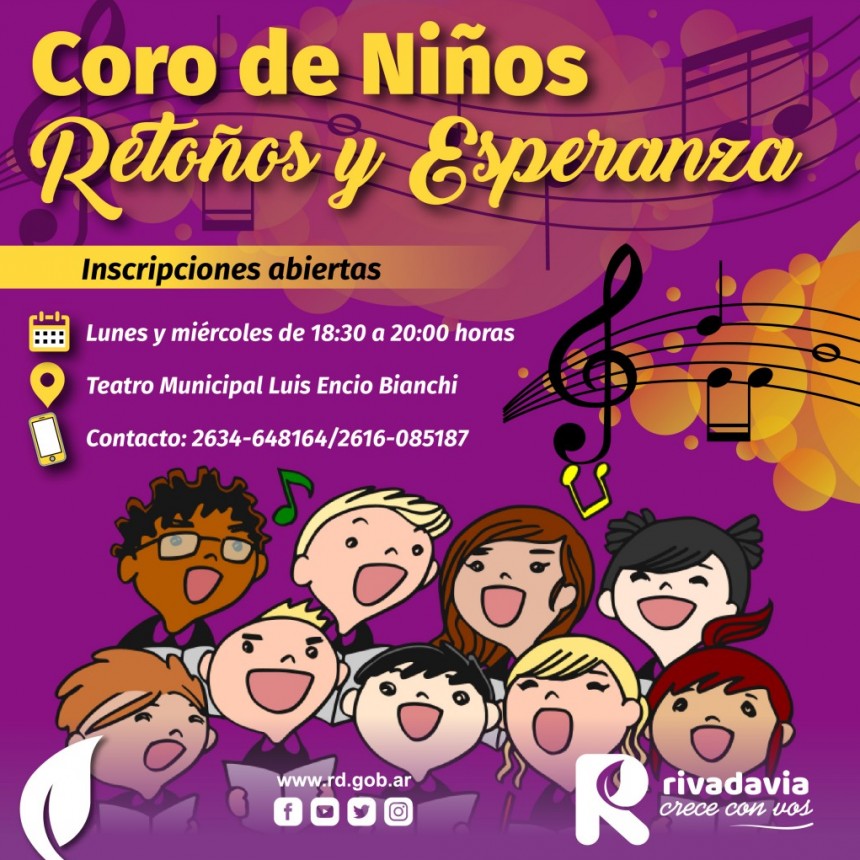 Inscripciones abiertas para el Coro de Ni&ntilde;os &laquo;Reto&ntilde;os y Esperanza&raquo; 