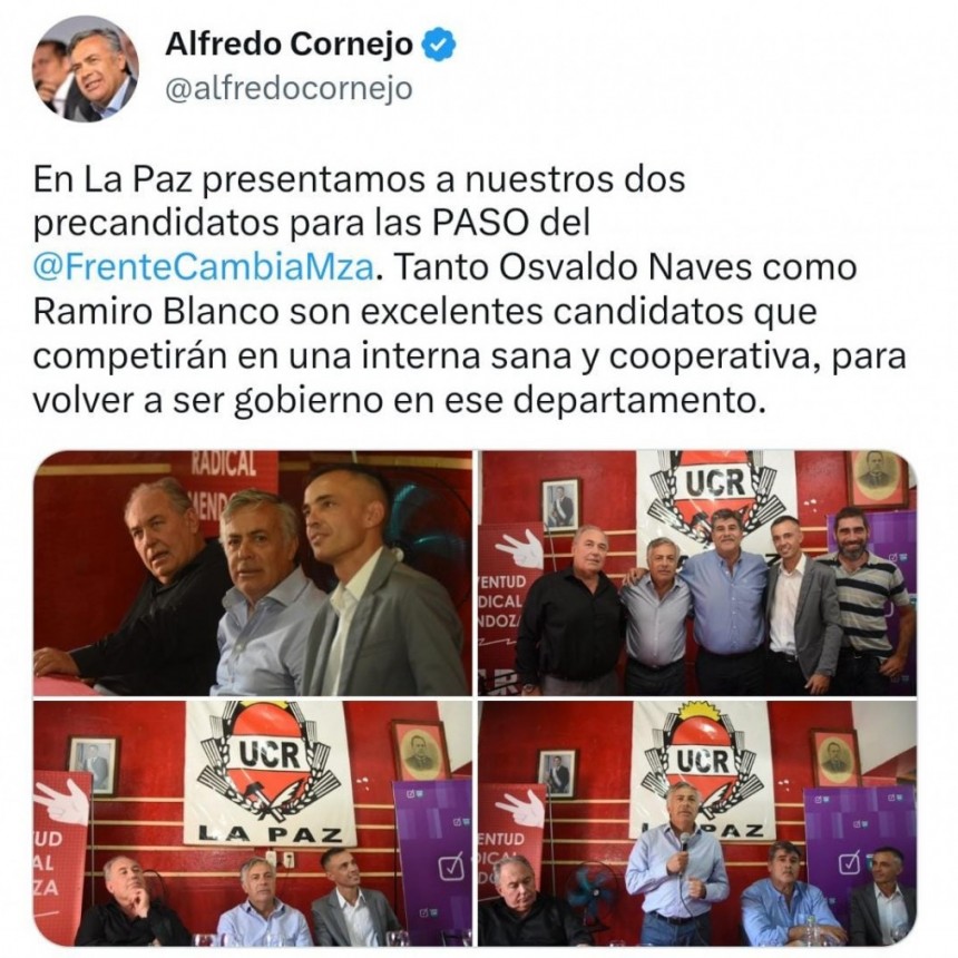 Alfredo Cornejo present&oacute; a sus candidatos para competir La Paz 