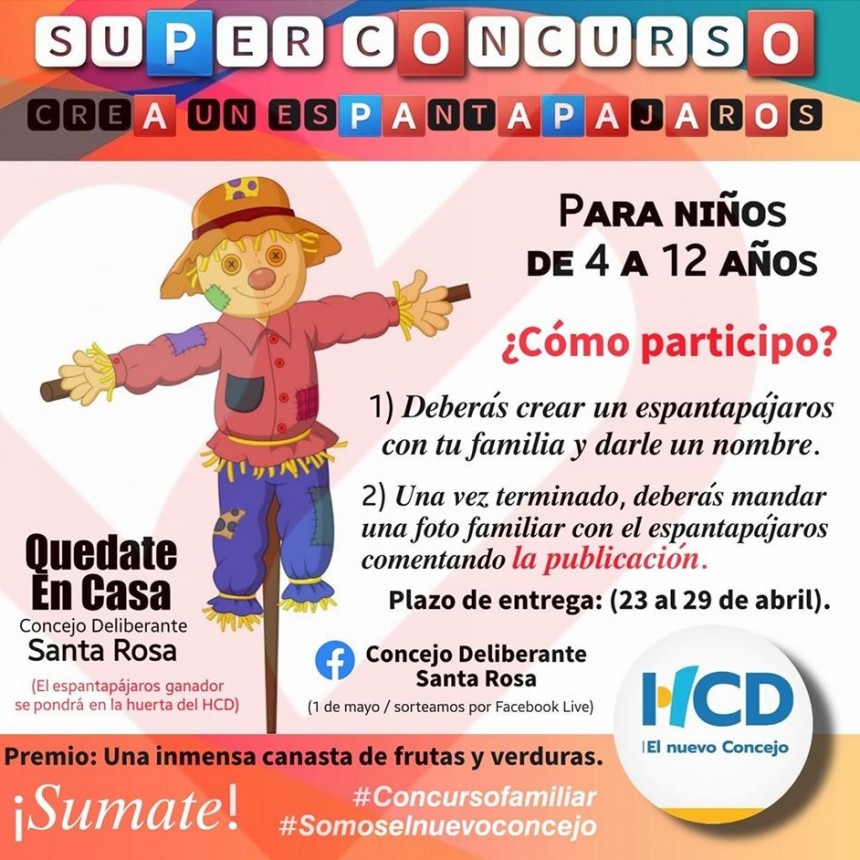El HCD de Santa Rosa lanza su Concurso "Cre&aacute; un Espantap&aacute;jaros" 