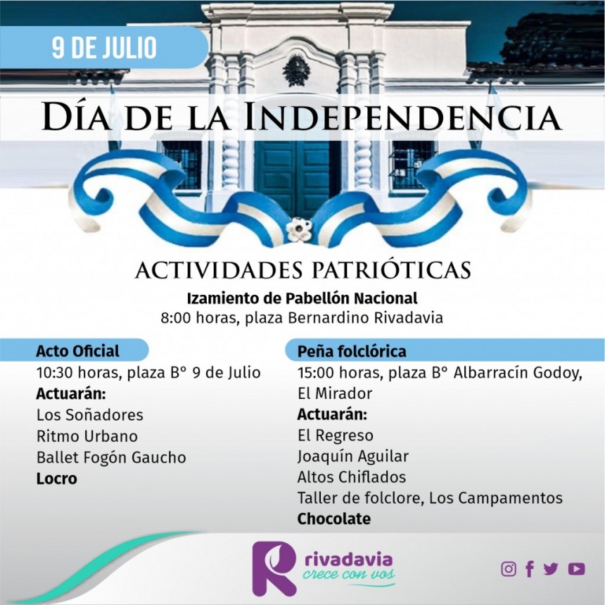 Rivadavia celebra el D&iacute;a de la Independencia 